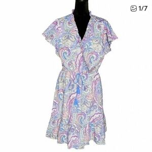Ralph Lauren Purple and Blue Paisley Mini Dress